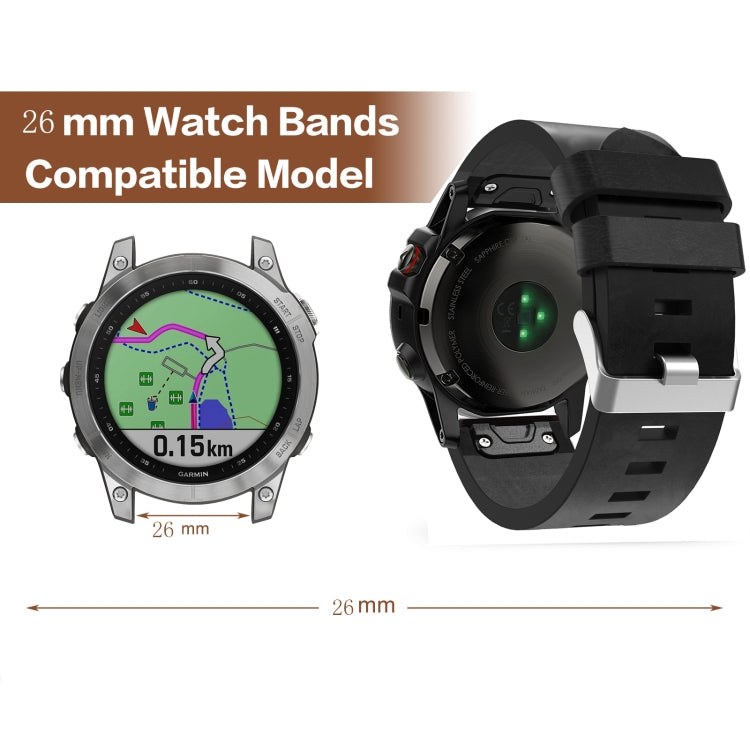 For Garmin Enduro 2 26mm Leather Steel Buckle Watch Band