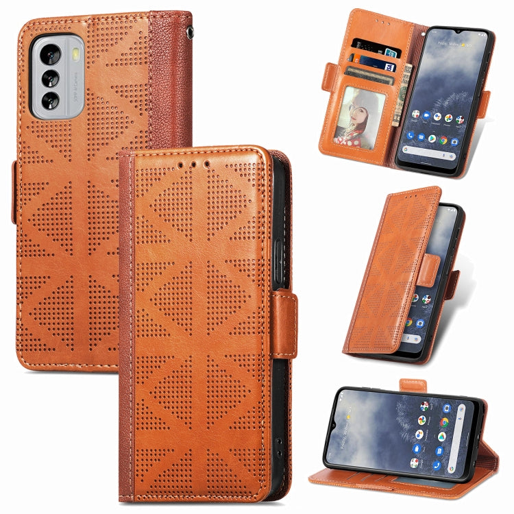 For Nokia G60 Grid Leather Flip Phone Case