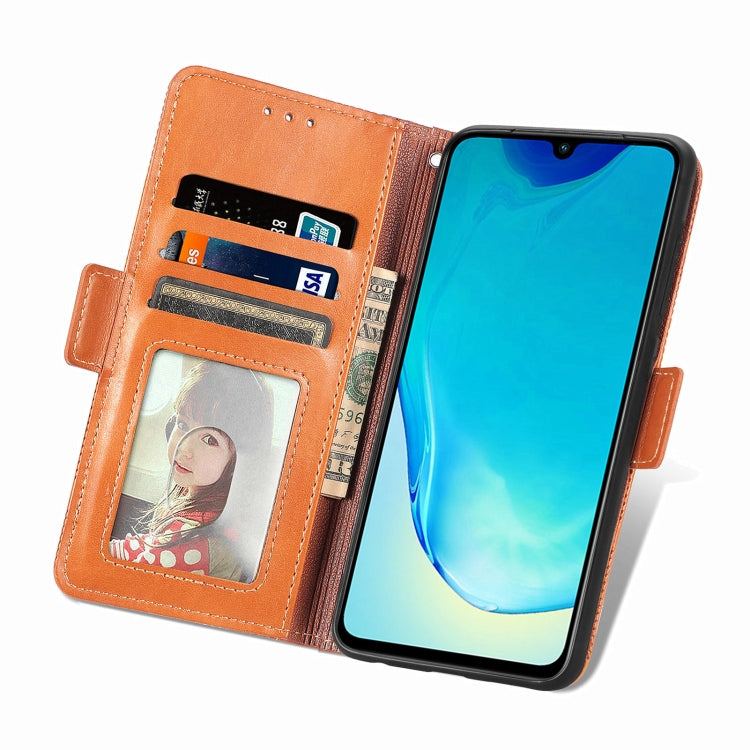 For vivo V25 Grid Leather Flip Phone Case