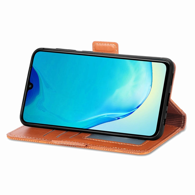 For vivo V25 Grid Leather Flip Phone Case