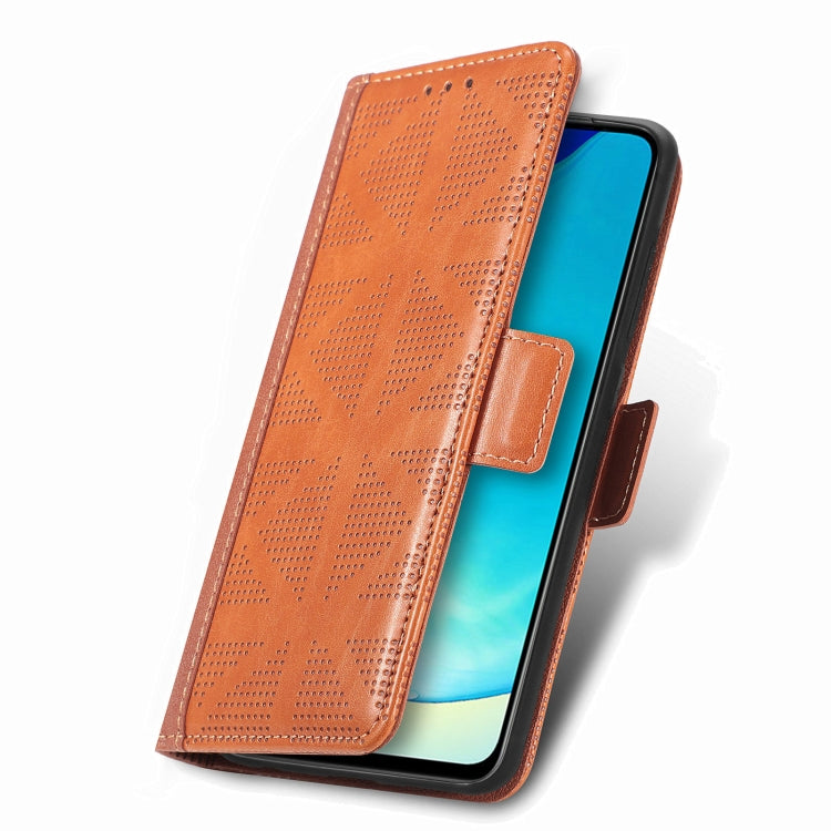 For vivo V25 Grid Leather Flip Phone Case