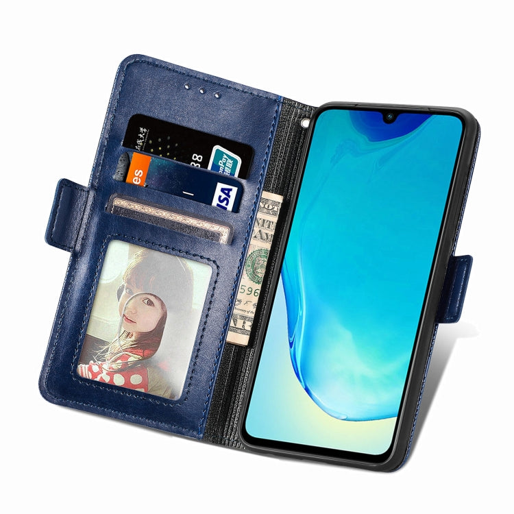 For vivo V25 Grid Leather Flip Phone Case