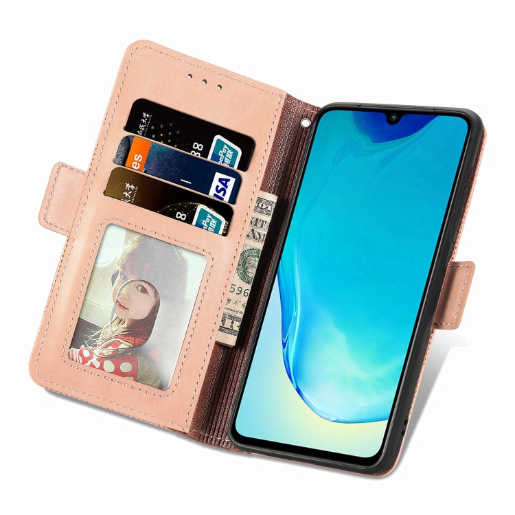 For vivo V25 Grid Leather Flip Phone Case