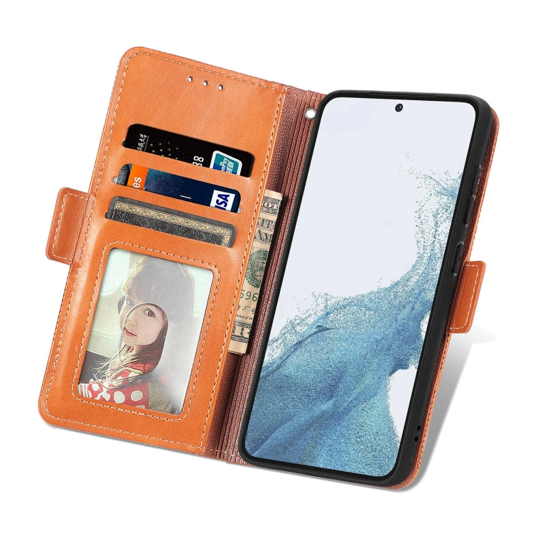 For Samsung Galaxy S23 5G Grid Leather Flip Phone Case