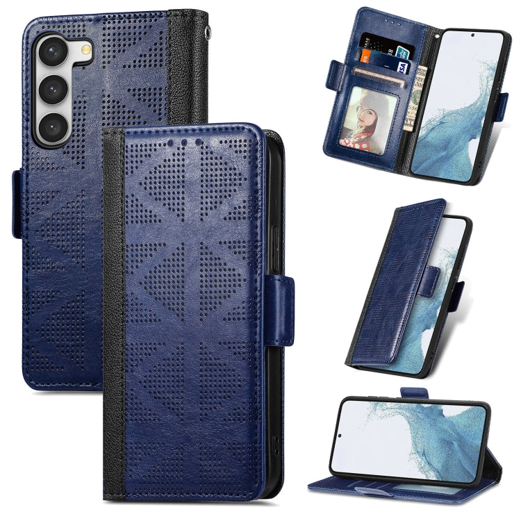 For Samsung Galaxy S23 5G Grid Leather Flip Phone Case