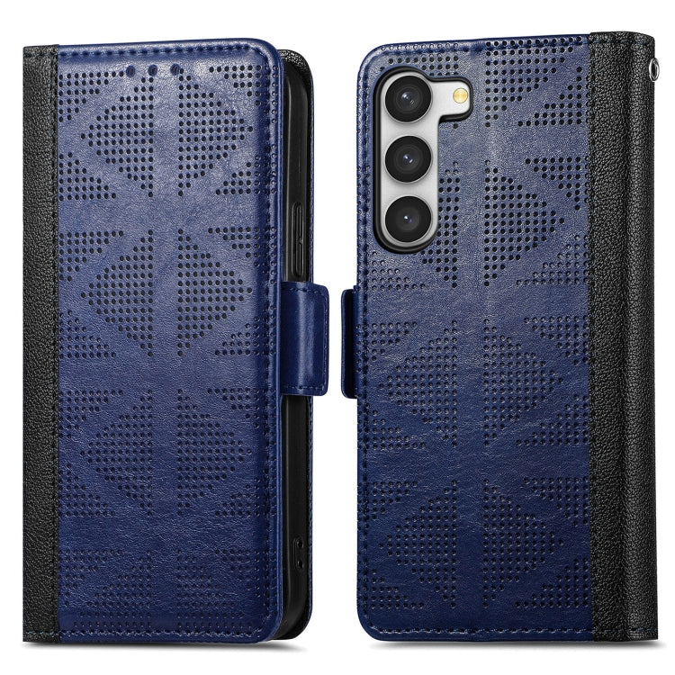 For Samsung Galaxy S23 5G Grid Leather Flip Phone Case
