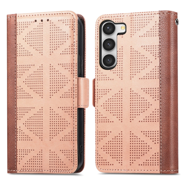 For Samsung Galaxy S23 5G Grid Leather Flip Phone Case