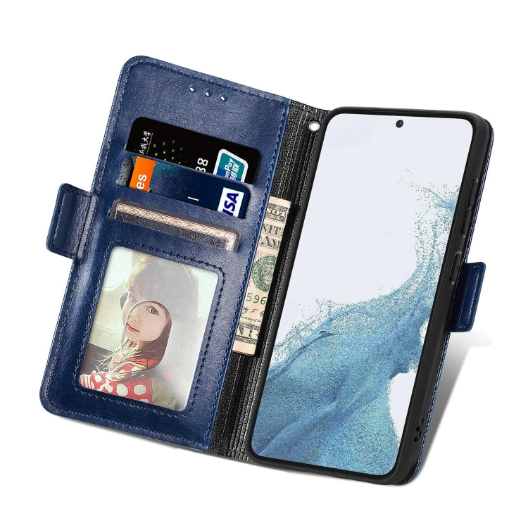 For Samsung Galaxy S23+ 5G Grid Leather Flip Phone Case