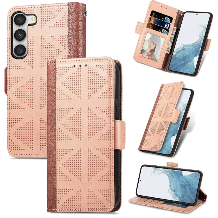For Samsung Galaxy S23+ 5G Grid Leather Flip Phone Case