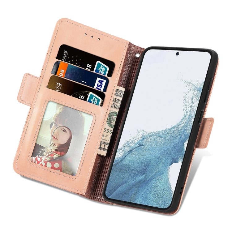 For Samsung Galaxy S23+ 5G Grid Leather Flip Phone Case