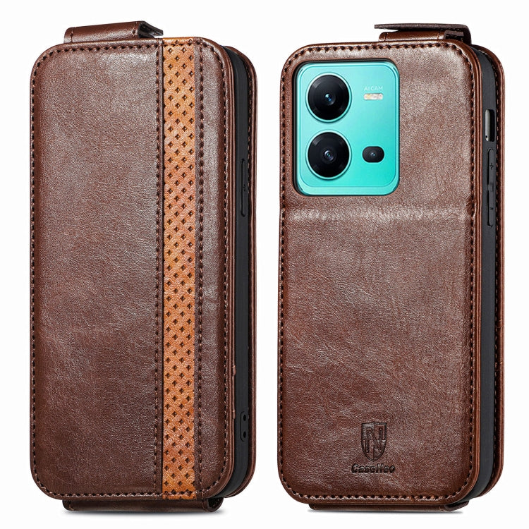 For vivo V25 Splicing Wallet Card Holder Vertical Flip Leather Phone Case