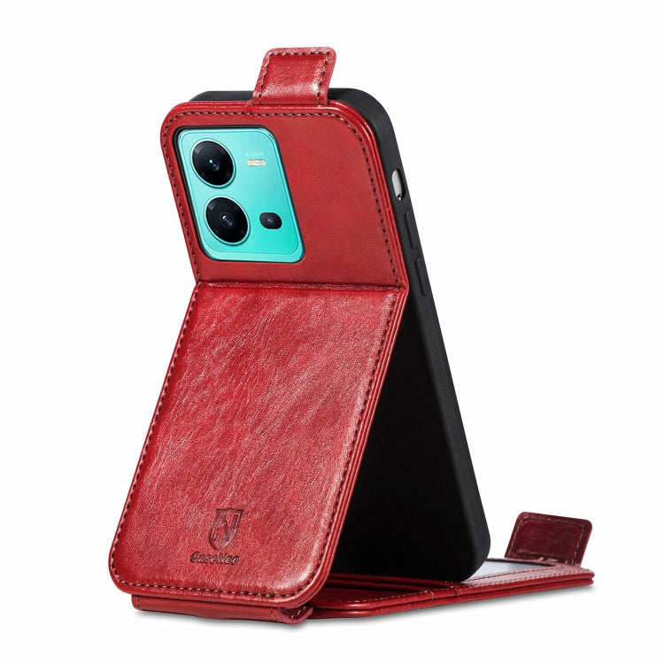 For vivo V25 Splicing Wallet Card Holder Vertical Flip Leather Phone Case