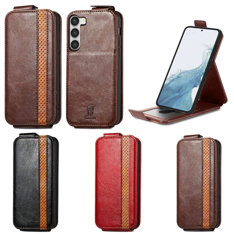 For Samsung Galaxy S23+ 5G Splicing Wallet Card Holder Vertical Flip Leather Phone Case
