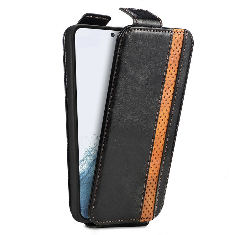 For Samsung Galaxy S23 Ultra 5G Splicing Wallet Card Holder Vertical Flip Leather Phone Case