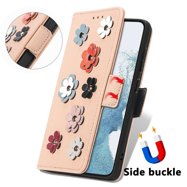 For Samsung Galaxy S23 5G Stereoscopic Flowers Leather Phone Case