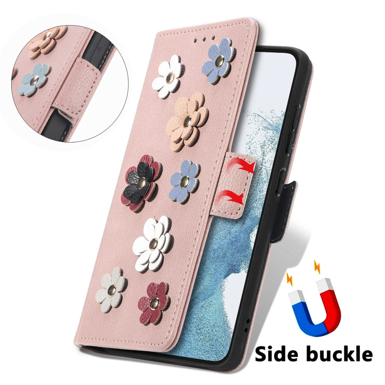 For Samsung Galaxy S23+ 5G Stereoscopic Flowers Leather Phone Case
