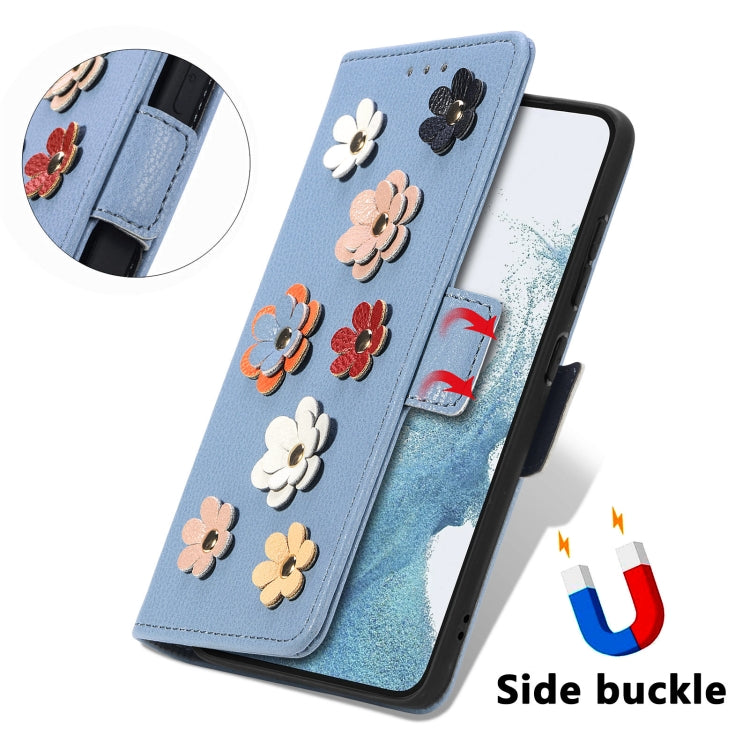For Samsung Galaxy S23 Ultra 5G Stereoscopic Flowers Leather Phone Case