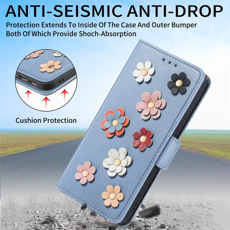 For vivo V25 Stereoscopic Flowers Leather Phone Case