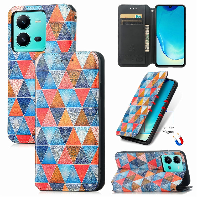 For vivo V25 CaseNeo Colorful Magnetic Leather Phone Case
