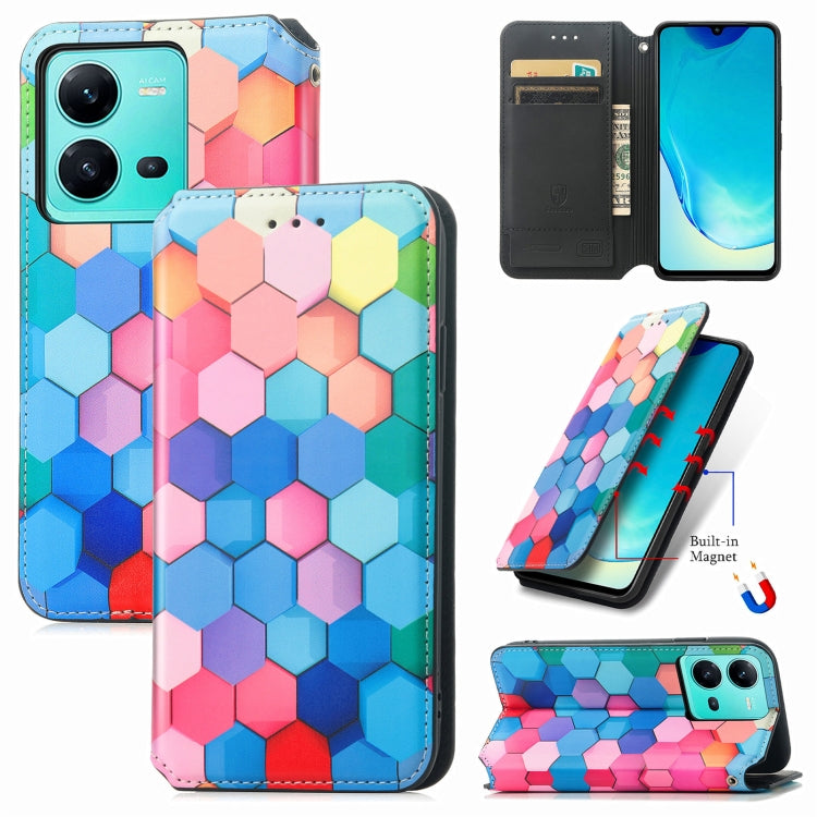 For vivo V25 CaseNeo Colorful Magnetic Leather Phone Case