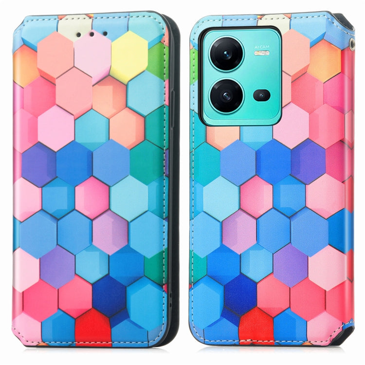 For vivo V25 CaseNeo Colorful Magnetic Leather Phone Case