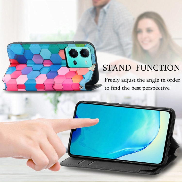 For vivo V25 CaseNeo Colorful Magnetic Leather Phone Case