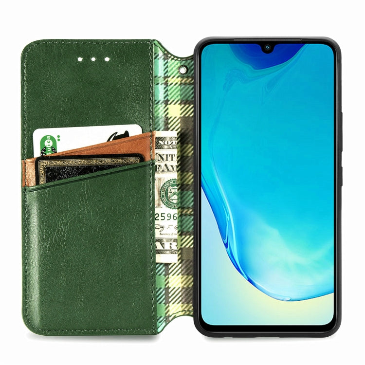 For vivo V25 Cubic Grid Pressed Magnetic Leather Phone Case