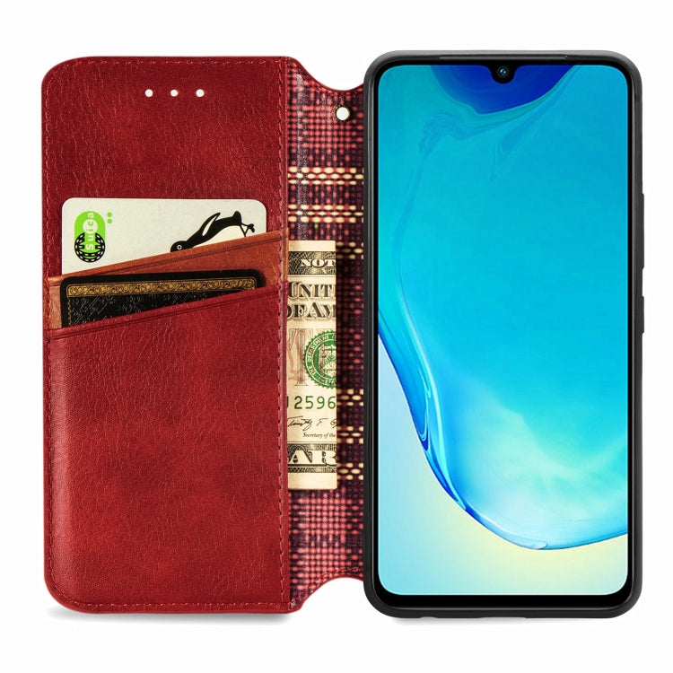 For vivo V25 Cubic Grid Pressed Magnetic Leather Phone Case