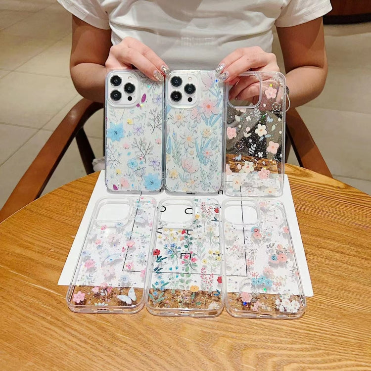 For iPhone 16 Pro Fresh Small Floral Epoxy TPU Phone Case