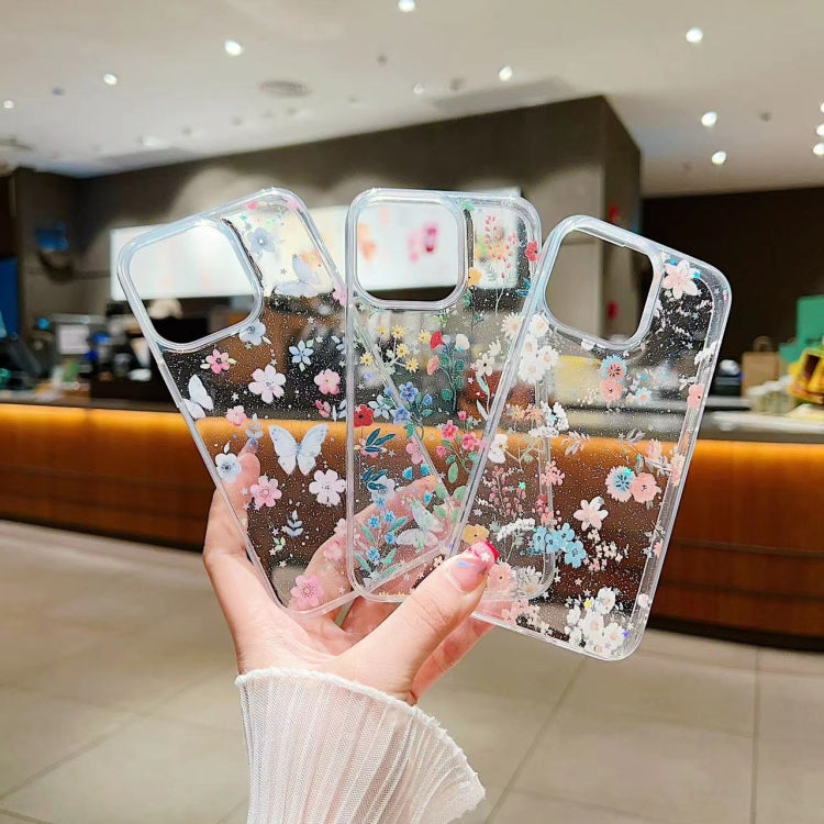 For iPhone 16 Fresh Small Floral Epoxy TPU Phone Case