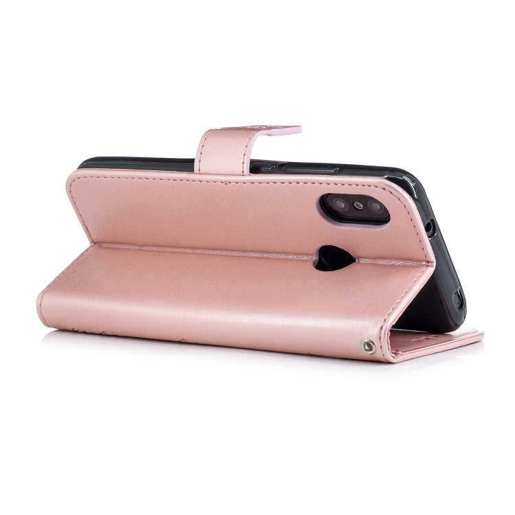 Plum Blossom Pattern Diamond Encrusted Leather Case for Xiaomi Redmi 6 Pro ,with Holder & Card Slots