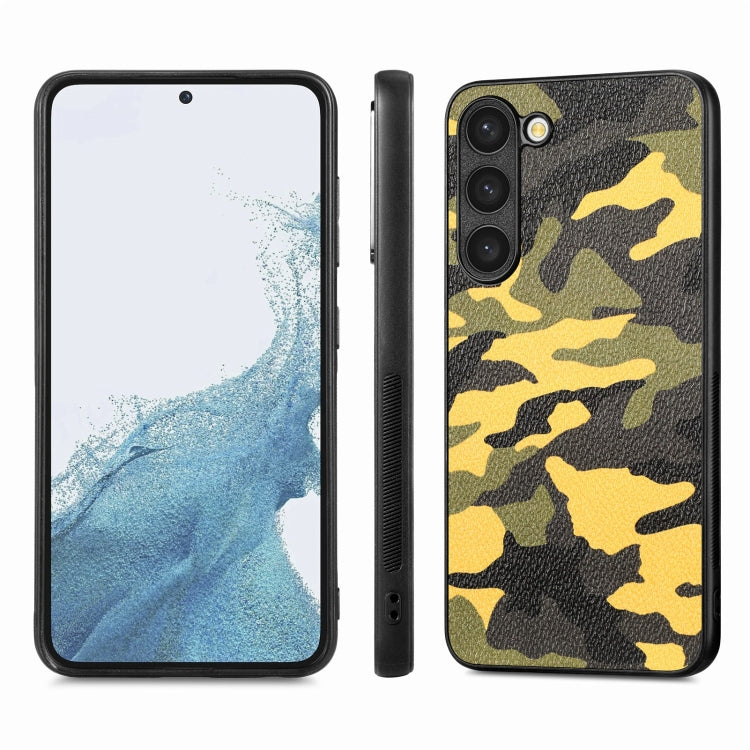For Samsung Galaxy S23 5G Camouflage Leather Back Cover Phone Case
