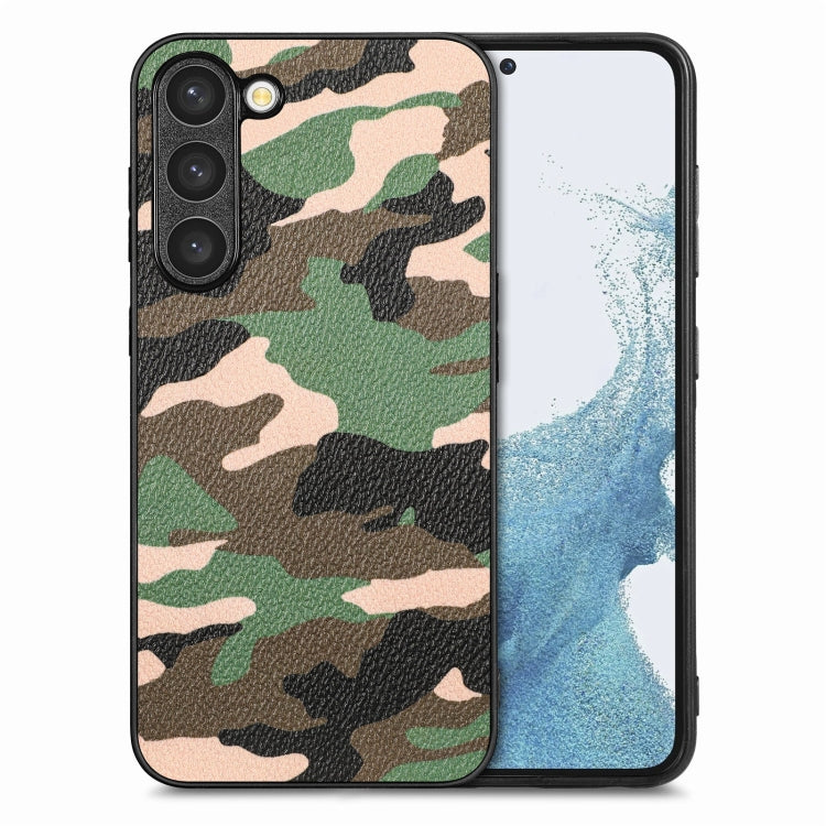 For Samsung Galaxy S23 5G Camouflage Leather Back Cover Phone Case