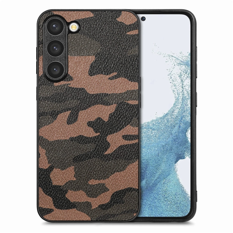 For Samsung Galaxy S23 5G Camouflage Leather Back Cover Phone Case
