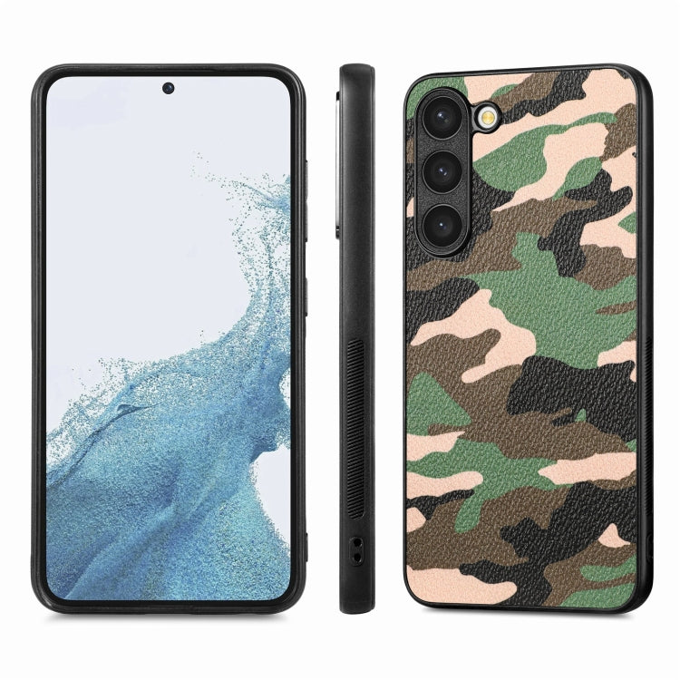 For Samsung Galaxy S23+ 5G Camouflage Leather Back Cover Phone Case