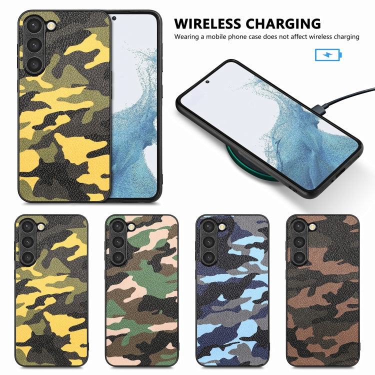 For Samsung Galaxy S23+ 5G Camouflage Leather Back Cover Phone Case