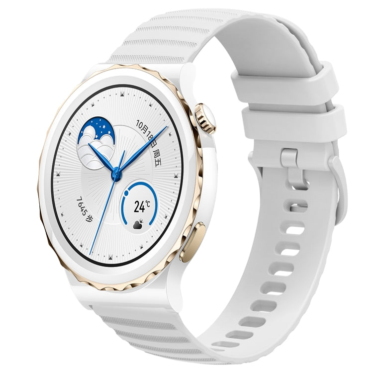 For Huawei Watch GT3 Pro 43mm 20mm Wavy Dot Pattern Solid Color Silicone Watch Band