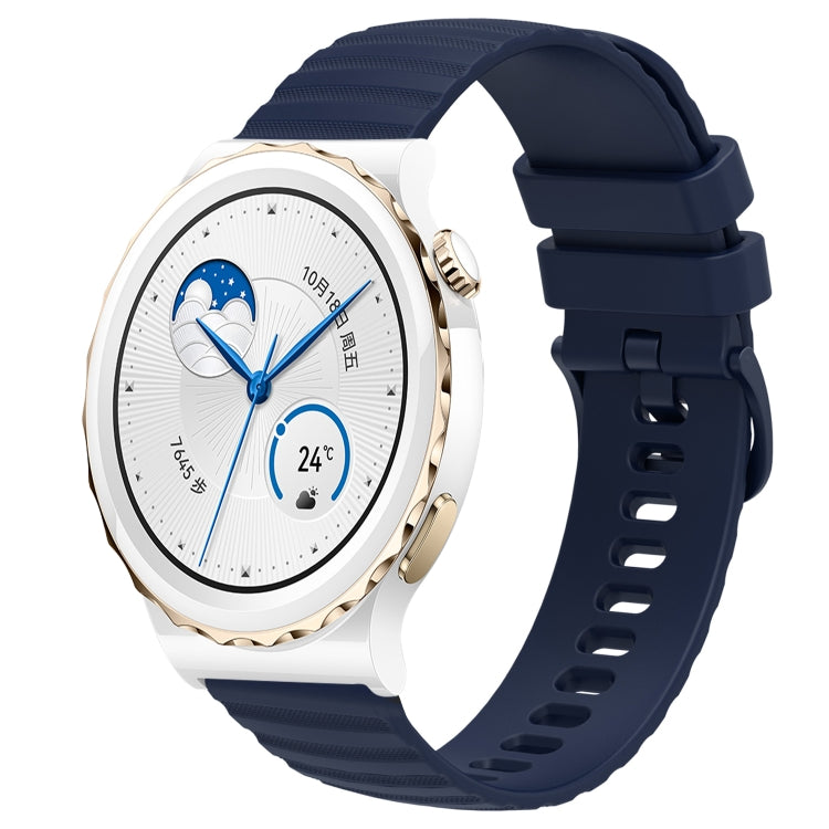 For Huawei Watch GT3 Pro 43mm 20mm Wavy Dot Pattern Solid Color Silicone Watch Band