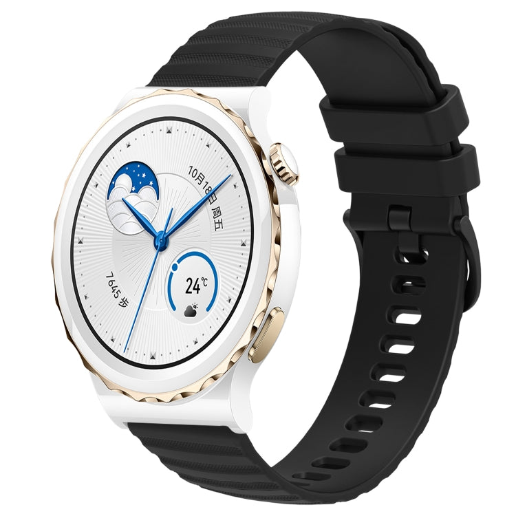 For Huawei Watch GT3 Pro 43mm 20mm Wavy Dot Pattern Solid Color Silicone Watch Band