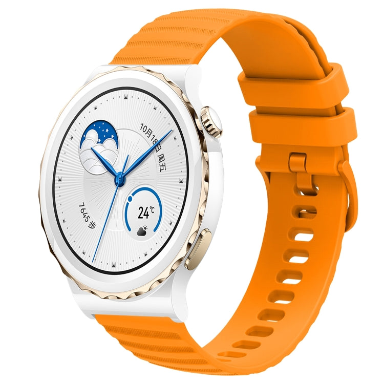 For Huawei Watch GT3 Pro 43mm 20mm Wavy Dot Pattern Solid Color Silicone Watch Band