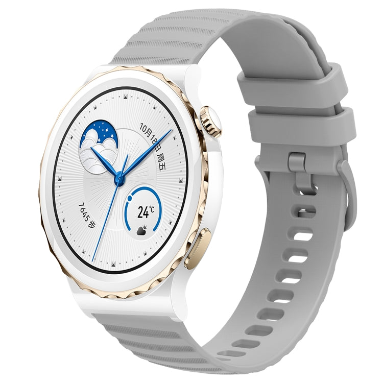 For Huawei Watch GT3 Pro 43mm 20mm Wavy Dot Pattern Solid Color Silicone Watch Band