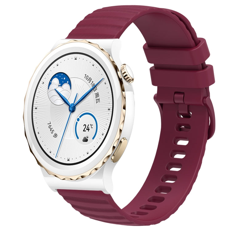 For Huawei Watch GT3 Pro 43mm 20mm Wavy Dot Pattern Solid Color Silicone Watch Band