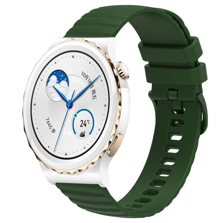 For Huawei Watch GT3 Pro 43mm 20mm Wavy Dot Pattern Solid Color Silicone Watch Band