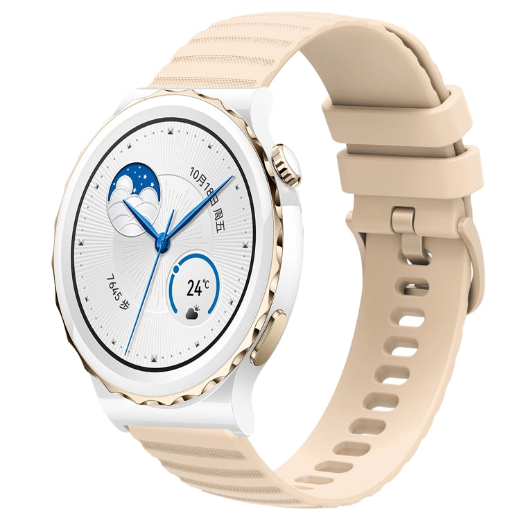 For Huawei Watch GT3 Pro 43mm 20mm Wavy Dot Pattern Solid Color Silicone Watch Band