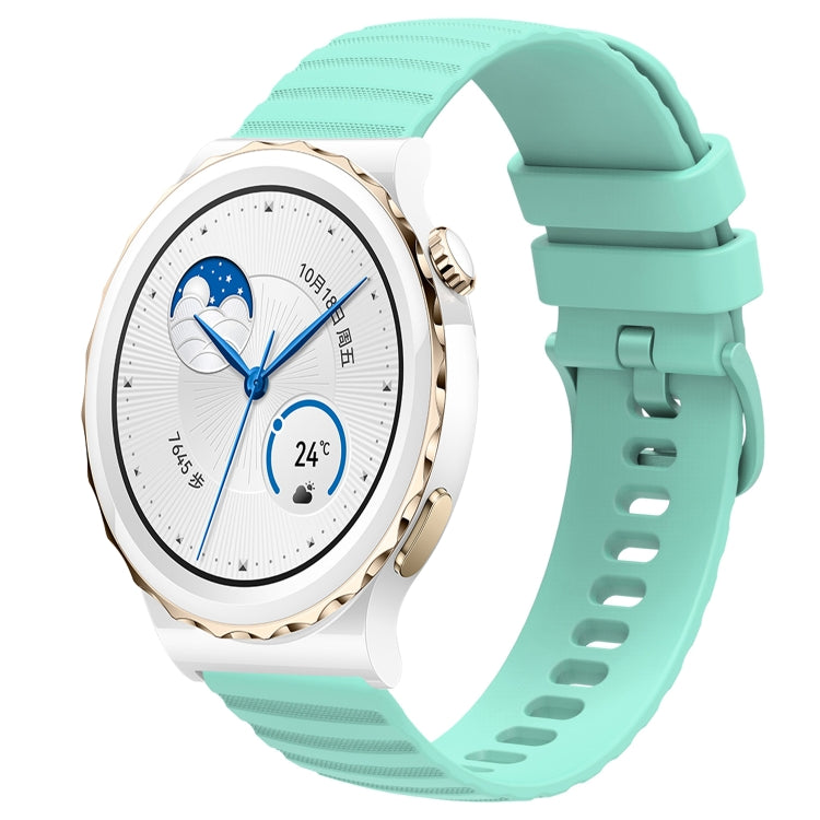 For Huawei Watch GT3 Pro 43mm 20mm Wavy Dot Pattern Solid Color Silicone Watch Band