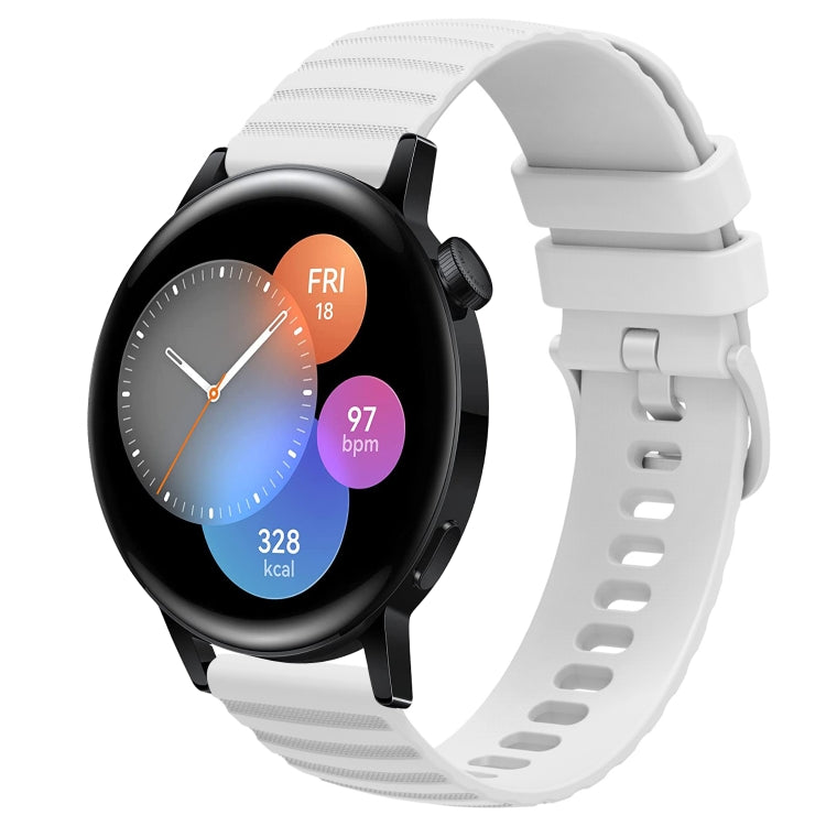 For Huawei Watch GT3 42mm 20mm Wavy Dot Pattern Solid Color Silicone Watch Band