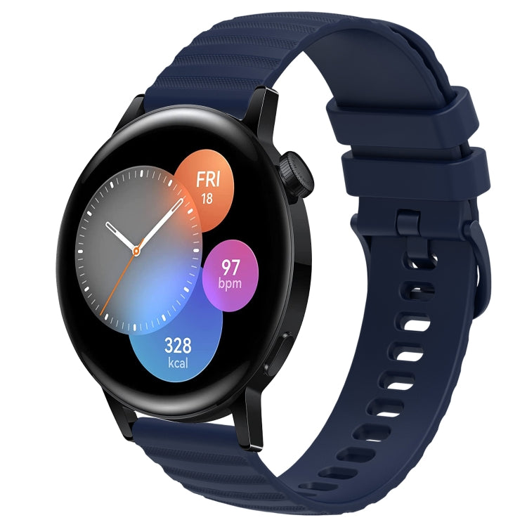 For Huawei Watch GT3 42mm 20mm Wavy Dot Pattern Solid Color Silicone Watch Band
