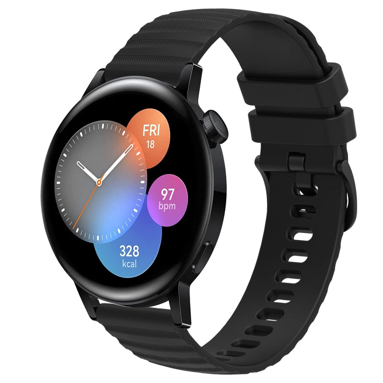 For Huawei Watch GT3 42mm 20mm Wavy Dot Pattern Solid Color Silicone Watch Band