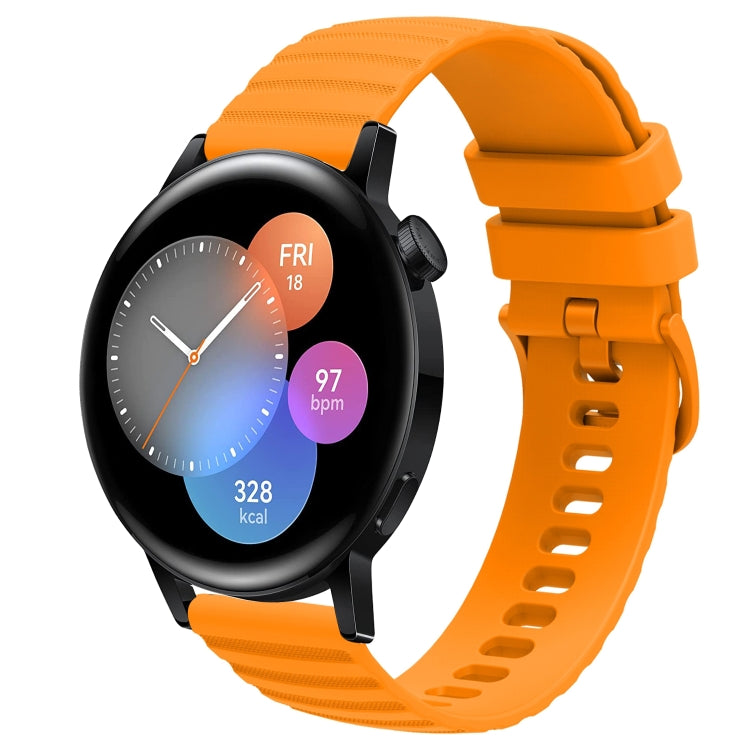For Huawei Watch GT3 42mm 20mm Wavy Dot Pattern Solid Color Silicone Watch Band