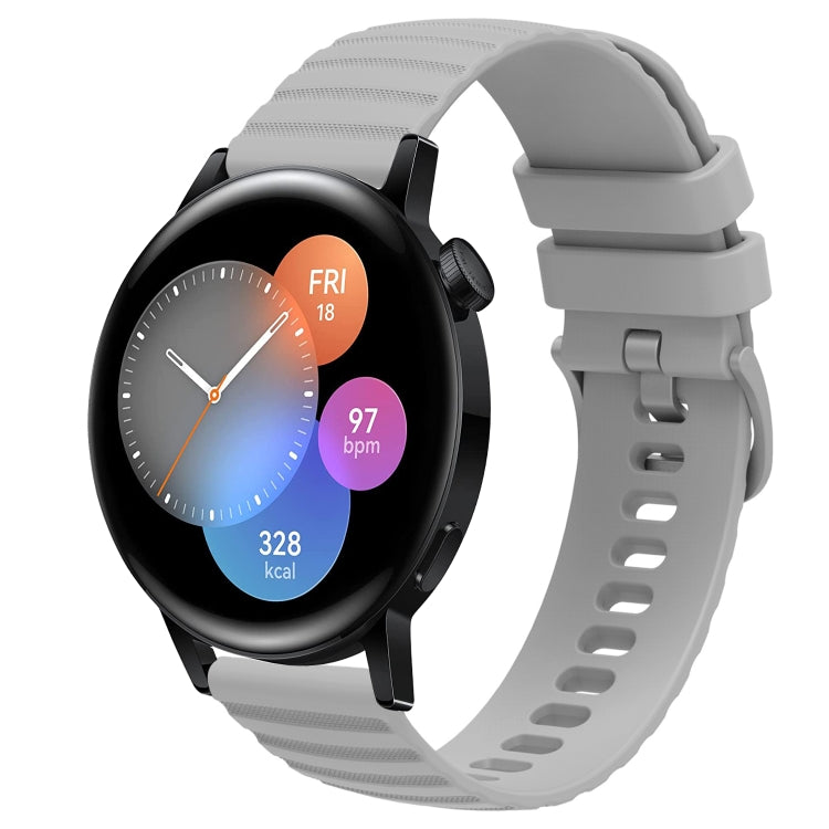 For Huawei Watch GT3 42mm 20mm Wavy Dot Pattern Solid Color Silicone Watch Band